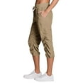 thumbnail image 5 of TQWQT Beige Capri Pants for Women Stretch Active Pants Drawstring Workout Quick Dry Plus Size Cargo Joggers Yoga Capris with Pockets Beige XXL, 5 of 8