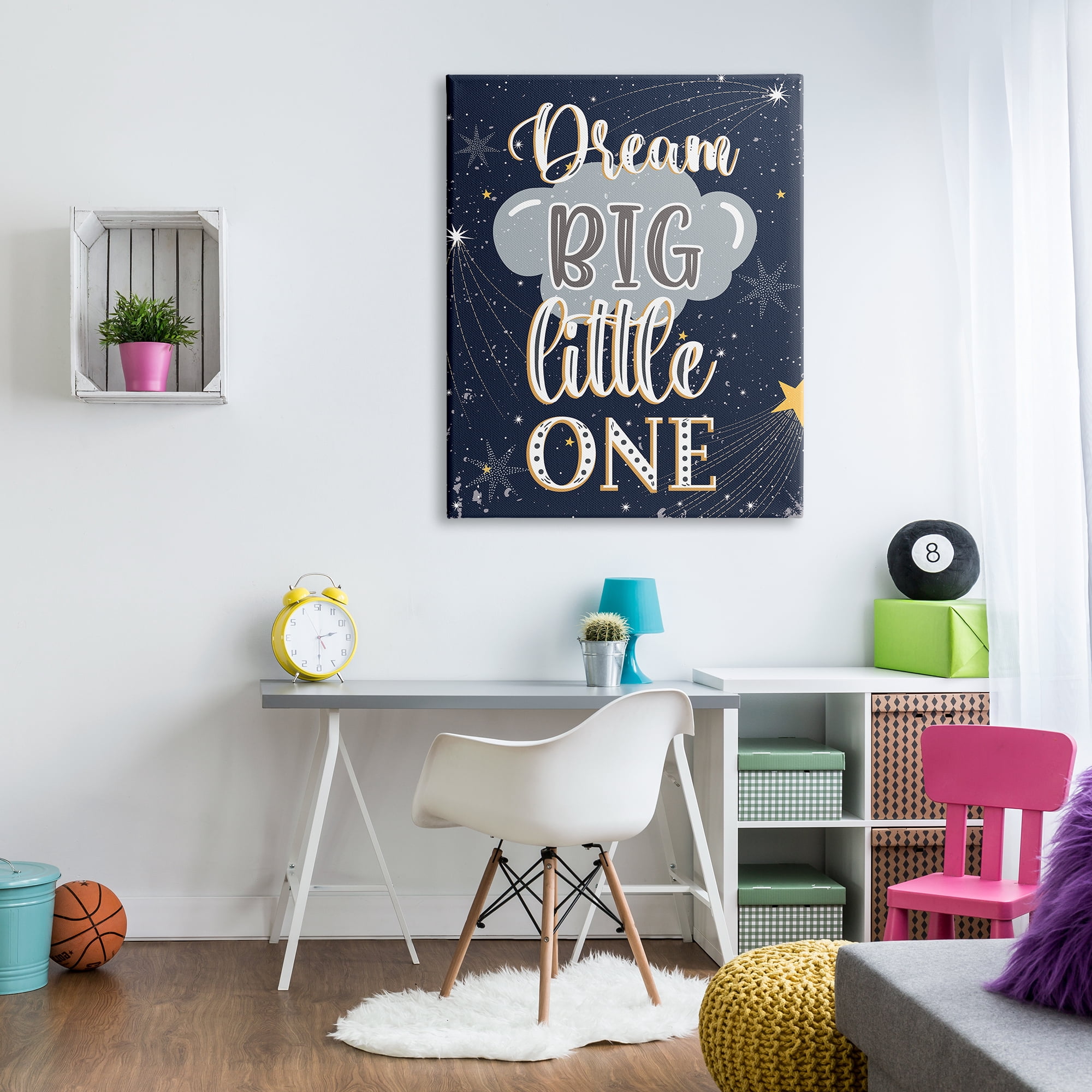Stupell Industries Dream Big Little One Outer Space Shooting Stars, 36 x 48, Designed by Andrea Jasid Grassi