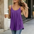 thumbnail image 3 of Kukoosong Women's Pleated Front Tank Tops, Adjustable Spaghetti Strap Flowy Camisole, Scoop Neck Loose Sleeveless Shirts for Summer Casual Layering, 3 of 6
