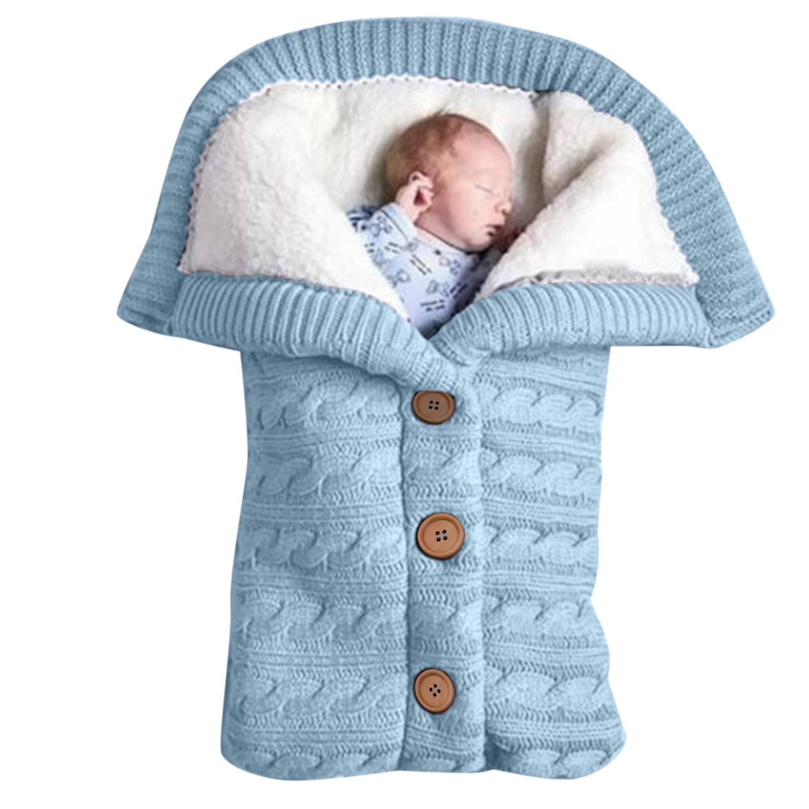 Newborn Infant Baby Blanket Cashmere Winter Warm Swaddle Wrap Sleeping Bag 