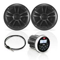 BOSS Audio Systems MCKGB350B.6 Weatherproof Marine Radio with 6.5” Full Range Speakers Kit (2 Pairs)