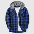 thumbnail image 2 of Plaid Shirt Men Men's Flannel Shirts Flannel Hoodie Plaid Shirt Long Sleeve Button Down Casual Shirt Jacket Lightweight Fall Shacket, 2 of 9