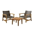 thumbnail image 1 of Noble House Hampton 3 Piece Outdoor Wood and Wicker Conversation Set in Mocha, 1 of 19
