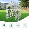 thumbnail image 4 of Grande Serre 57 Pouces x 56 Pouces x 76 Pouces, 3 Niveaux 6 Tablettes Serre Robuste avec Housse en PVC Porte à Glissière Enroulable pour la Culture sur Pelouse de Jardin, 4 of 9