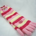 thumbnail image 4 of Lote de 3 pares de calcetines suaves a rayas con punta afelpada para mujer, chanclas, tallas 9-11, 4 of 4