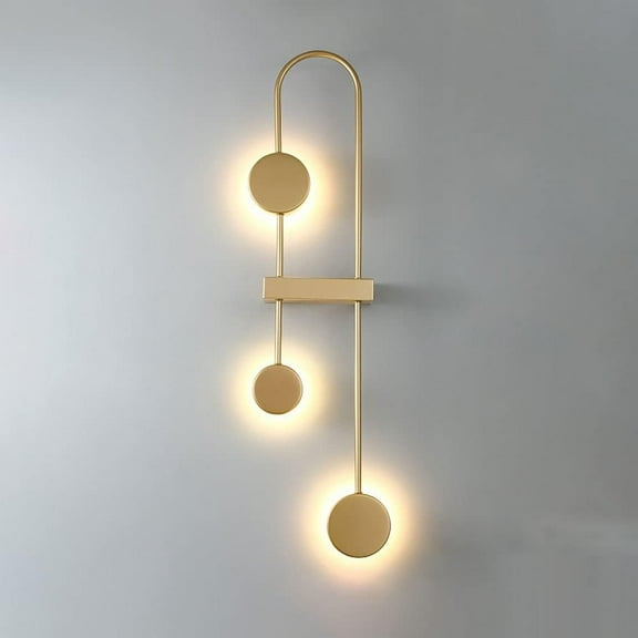 LED Wall Light Metal Wall Sconce Modern Wall Lamp, Acrylic Shade 18W Gold Wall-Mounted Lamps, Living Room Bedroom Bedside Restaurant Hallway Indoor Lighting Fixtures