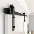 thumbnail image 2 of WINSOON 6FT Single Sliding Barn Door Hardware Track Kit Black Finish Basic I Style, 2 of 7