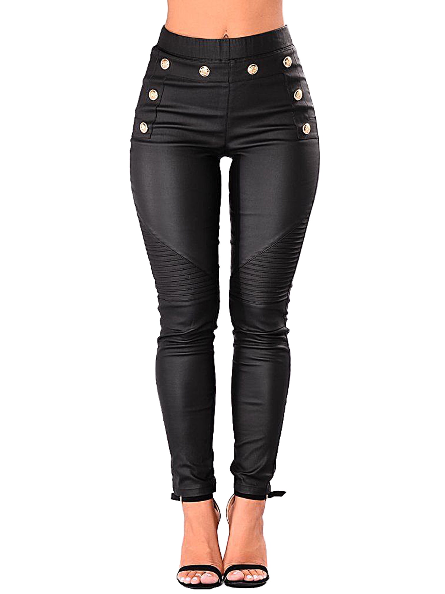 leather stretch jeans