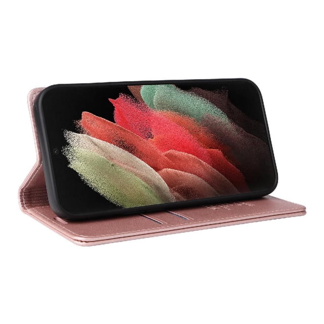 Funda para Samsung Galaxy S21 Ultra Estuche de Cuero PU Tipo Cartera con Ranuras para Tarjetas y Cierre Magnético