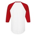 thumbnail image 2 of Tultex - Unisex Fine Jersey Raglan T-Shirt - 245 - White/ Red - Size: M, 2 of 4