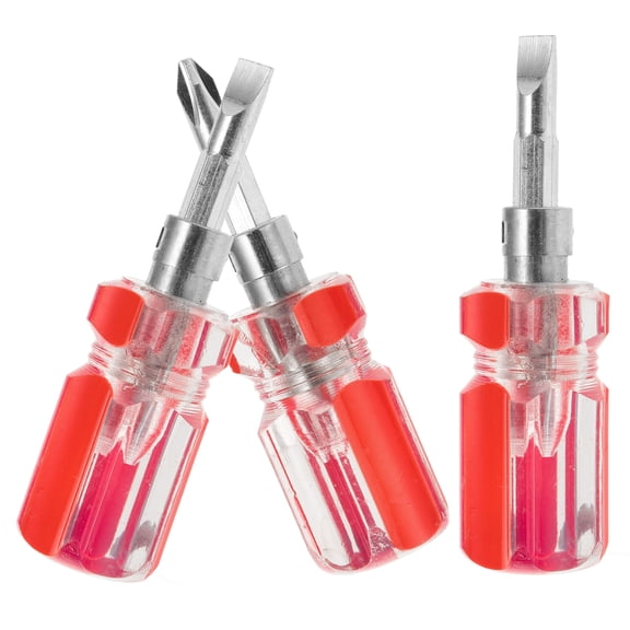 MLINS 3pcs Screwdriver Set Small Screwdriver Short 2-in-1 Cross Head Flathead Screwdriver