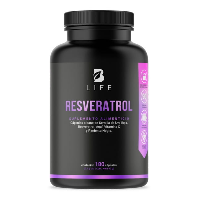 Resveratrol BLIFE 180 Cápsulas con Semilla de Uva Roja Acai
