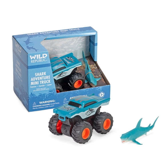 Wild Republic Shark & Truck Adventure Playset, Gifts for Kids, Imaginative Play Toy, 2 Piece Set