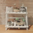 thumbnail image 5 of UDIYO Foldable Ladder Plant Stand, 2 Tier Wooden Plant Shelf, Plant Pots Rack for Indoor/Outdoor, 5 of 7