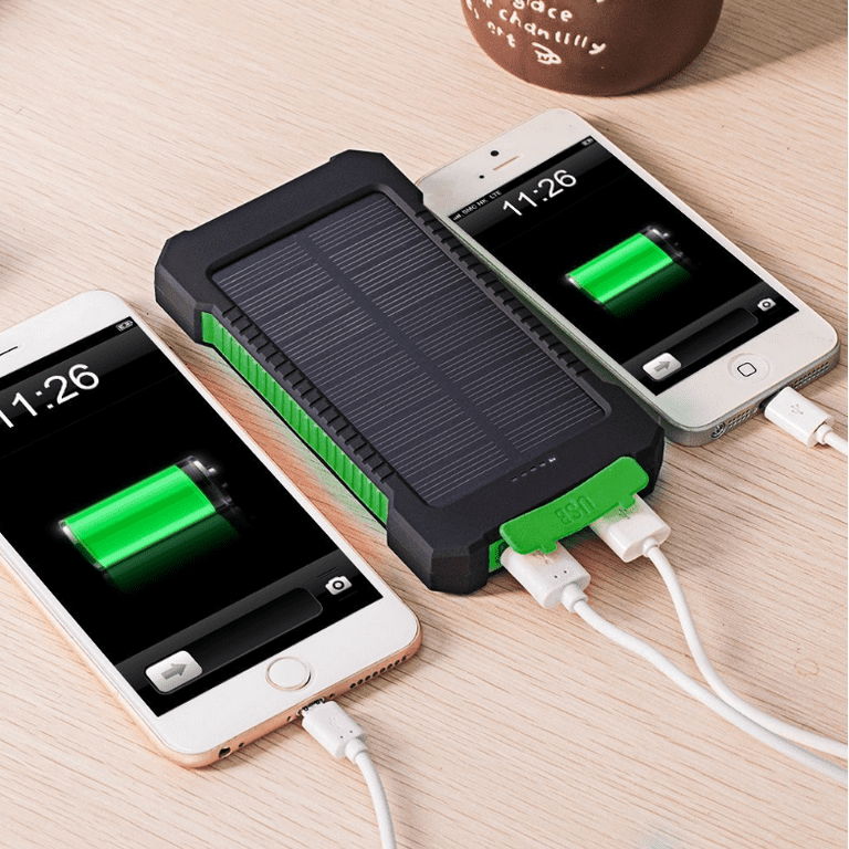 500000mAh Dual USB External Solar Power Bank LED Battery Charger for Cell  Phone