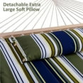 thumbnail image 6 of SUNCREAT Double Hammock, Extra Large Quilted Fabric Swing with Hardwood Spreader Bars,Blue&Aqua, 6 of 6