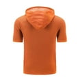 thumbnail image 4 of SEAOPEN Men's Waffle Knit Short Sleeve Hoodie Lightweight Hooded Pullover T Shirts Today Orange,M, 4 of 4