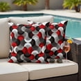 thumbnail image 4 of Outdoor Pillow Covers Pack of 2, Geometric Red Black Gray Stripes Waterproof Throw Pillowcase Cushion Cases, Mid Century Abstract Art Decorative Pillow Cover for Couch Sofa Home Bed Patio, 4 of 9