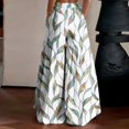 thumbnail image 7 of KDDYLITQ Flowy Pants for Women Petite Palazzo Floral Printed Loose Fit Trousers Summer Beach Wide Leg Elastic High Waisted Pants with Pockets Green 2XL, 7 of 7
