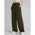 thumbnail image 2 of Pantalones Deportivos Holgados de Cintura Alta para Mujer, Color Verde , Talla S, 2 of 4