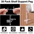 thumbnail image 4 of PinesC Clear Plastic Locking Shelf Support Pegs, Fits 5/16" Diameter Hole, 5/8" Shelf, 30 Pack, 4 of 5
