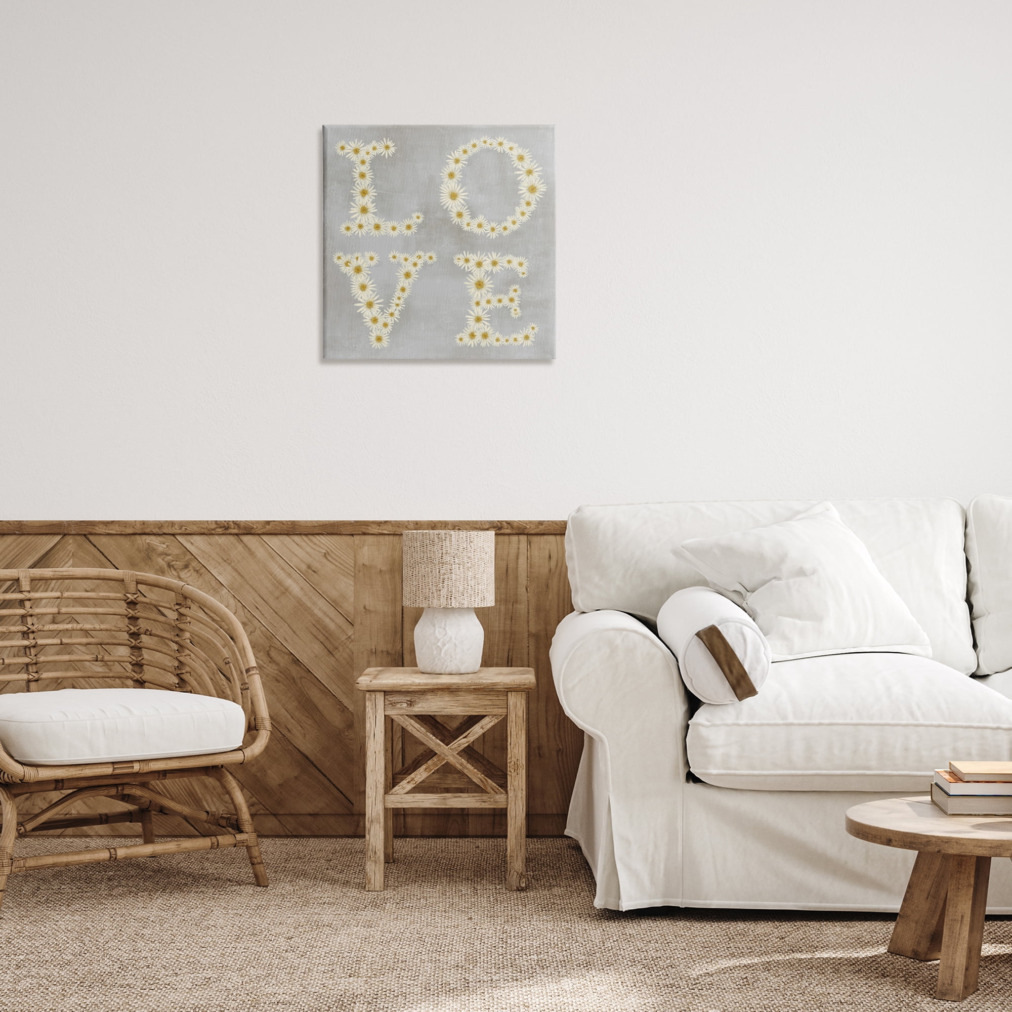 Stupell Industries Love Daisy Typography Plants & Flowers Painting Wrapped Canvas Art Print Wall Art, 24 x 24
