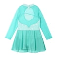 thumbnail image 5 of YONGHS Kids Girls Mesh Long Sleeve Figure Skating Dress Ballet Dance Leotard 4-16, 5 of 7