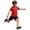 Red, variant on Boys Football Training Short Sleeve Sport Shirt and Shorts for Kids Athletic Team and Play (White Size 5-6 Years)