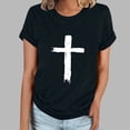 thumbnail image 1 of Fiudx Ofertas Del Día Camiseta Informal de Manga Corta con Cuello Redondo Estampada para Mujer, 1 of 4