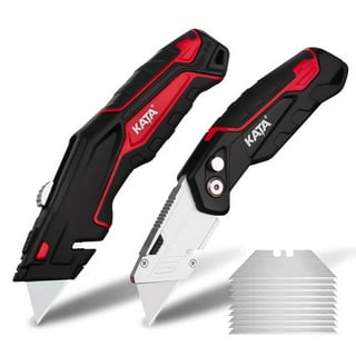 FC Folding Pocket Utility Knife - Heavy Duty Box Cutter with Holster, Quick  Change Blades, Lock-Back Design, and Lightweight Aluminum Body 