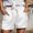 White, variant on Women's Casual Flat Front Mid Rise Short Pants For Everyday Comfort Slim Fit Lightweight Summer Bottoms Women's Comfortable Lightweight Regular Pants Girl Pull On Sweatpants