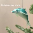 thumbnail image 3 of Farfi Colgante de delfín navideño de cristal con purpurina, cordón pulido realista, decoración del hogar, colgante de Navidad, colgante de delfín azul, suministros para fiestas, 3 of 5