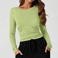 thumbnail image 2 of yillto Womens Long Sleeve Tight Shirts Basic Crew Neck Workout Tees Clothes Going out Fashion Undershirts, 2 of 7