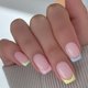 thumbnail image 1 of Sxvme - 24 uñas postizas acrílicas de punta francesa, cuadradas, medianas y cortas, con pegamento, para mujer, color nude natural, 15 tamaños, 1 of 1