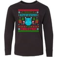 thumbnail image 3 of Inktastic I Want a Hippopotamus for Christmas Pixelated Ugly Sweater Long Sleeve Youth T-Shirt, 3 of 5