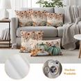 thumbnail image 6 of Orange Green Pumpkins Fall Outdoor Waterproof Pillow Covers, Thanksgiving Floral Botanical Vintage Decorative Square Throw Pillowcase Sofa Cushion Sham for Patio/Couch/Chair, 18"x18" 2 Pack, 6 of 8
