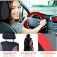 thumbnail image 4 of 17 Car Seat Cover Full Set for Women,Universal Car Seat Cover,Plush Steering Wheel Cover,Fluffy Soft Wool Handbrake Gear,Suspension Accessories Full SUV(Red), 4 of 14