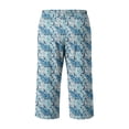 thumbnail image 6 of JoveMarine Mens Swim Trunks Men's Casual Hawaiian Print Drawstring Cropped Capri Pants Resort Print Swim Trunks with Elastic Waist Summer Beach Shorts for Vacation Spring Travel ,Royal Blue L, 6 of 8