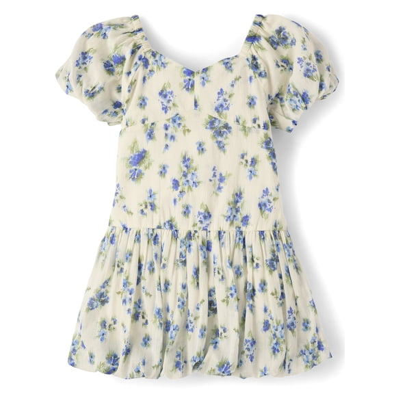 The Children's Place Girls Short Cap Sleeve Floral Bubble Dress, Sizes XS-XXL