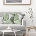 thumbnail image 3 of Sage Green White Pillow Covers 18x18 Inch Set of 2 Dahlia Floral Decor Throw Pillows Summer Modern Geometry Flower Outdoor Decorative Cushion Cases for Sofa Couch Bed Decorations, 3 of 6