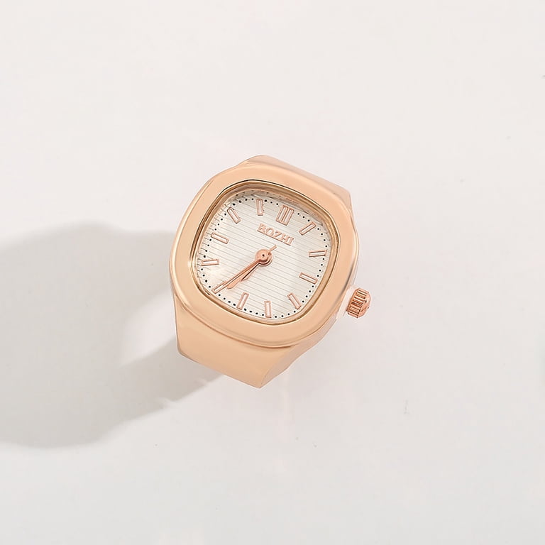 Men Women Finger Watch Stretchy Band Elastic Round Simple 