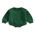 thumbnail image 1 of Combinaison pour Bébé Garçon Fille en Molleton, Chandail à Col Rond, Combinaison, Uni, Manches Longues, Chandail Bouffant, Cache-Couche, Tenue d'Automne Hiver, 1 of 9