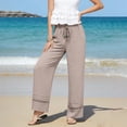 thumbnail image 5 of Danhjin Boho Pants For Womens Casual Wide Leg Loose Pants High Waisted Summer Beach Vacation Pants, 5 of 9