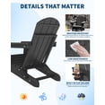 thumbnail image 2 of Chaise Adirondack Pliante – Chaise de Patio Extérieure en HDPE Résistante aux Intempéries avec Texture Grain de Bois, 2 of 7