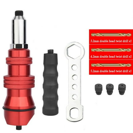 

Riveter Gun Adapter with Non-slip Handle Electric Cordless Riveting Drill Attachment Riveting Insert Nut Hand Power Tool
