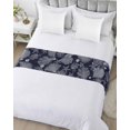thumbnail image 5 of Bed Runner Scarf King Size, Navy Blue Coastal Stain Bed Runners & Scarves for Foot of Beds, Starfish Coral Summer Beach Ocean Decorative Bedding Runner Scarf for Hotel Home Bedroom 94 x20 Inch, 5 of 6