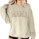 thumbnail image 5 of Sudaderas Penkiiy Mama para mujer Sweatshirt crewneck de gran tamaño holgado Suéter de manga larga para el Día de la Madre L Beige, 5 of 8
