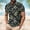 Tops-A580Black, variant on Gamivast Short Sleeve Shirts for Men Botanical Leaf Pattern Muscle Shirts Slim Fit Lapel Collar Casual Shirts Button Placket Business Golf Daily