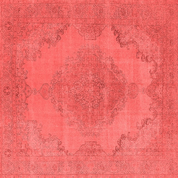 Ahgly Company Indoor Square Oriental Red Industrial Area Rugs, 8' Square