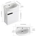thumbnail image 6 of Floating Small Bathroom Vanity with Sink 16Inch Wall Mounted Bathroom Vanity with Soft Close Doors & Ceramic Sink Space Saving for Small Bathrooms/Powder Rooms (Glossy White, 16-Inch Single Door), 6 of 9
